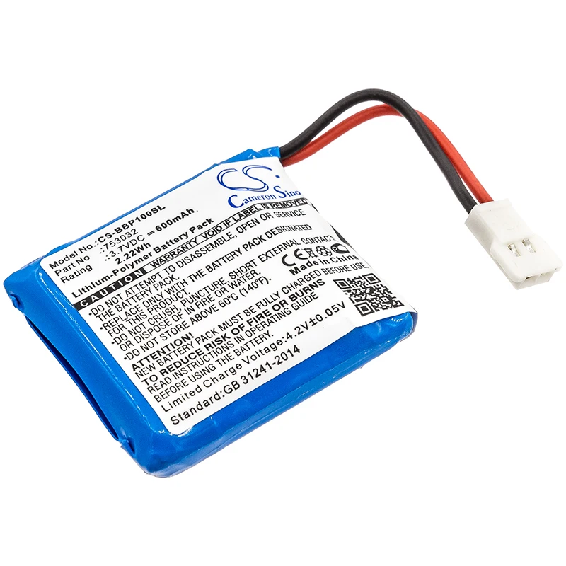 

CS Robot Battery for Bee-Bot Floor Robot Programmable Floor Robot Children's Toy Fits 753032 600mAh/2.22Wh Li-Polymer 3.70V