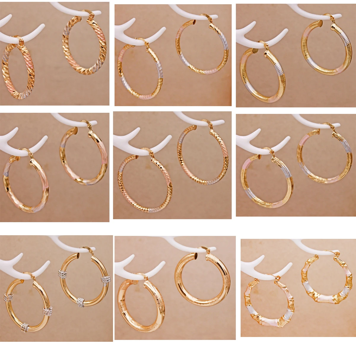 

Trendy Gold Plated Copper Round Hoop Earrings Tie Dye Pink Gray Earring For Women Fashion Jewelry Accessories Wedding Party Gift