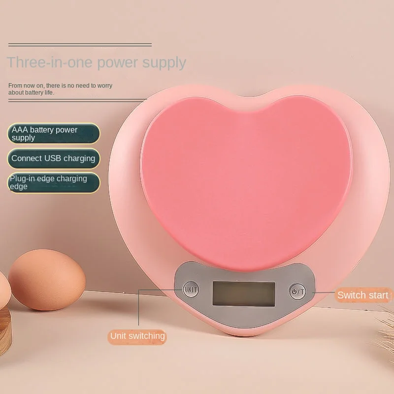 

Basculas Digital Cocina Heart-shaped Precision Gram Kitchen Electronic Scale Home Scale Platform Scale Weight Loss Food Scale