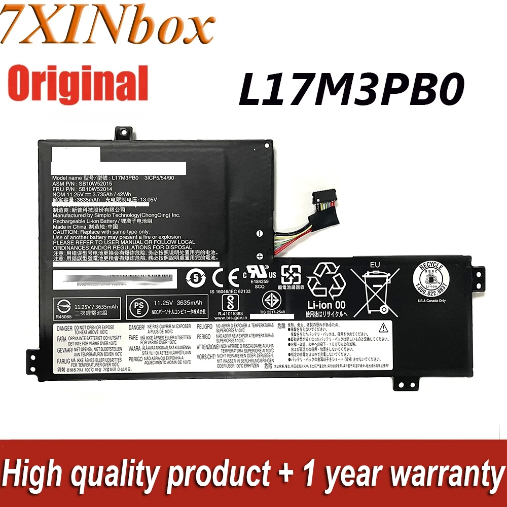 

7XINbox 11.25V 42Wh/3635mAh L17M3PB0 L17C3PG0 Laptop Battery For Lenovo 100e 300e 500e 500e-81ES 100e-81ER Chromebook Series