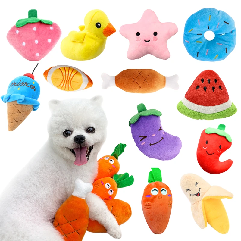 

Игрушки для собак Pet Puppy Cat Скрипучие плюшевые игрушки Пончики Фруктовое мороженое Жевательные игрушки для маленьких средних собак Обучение...