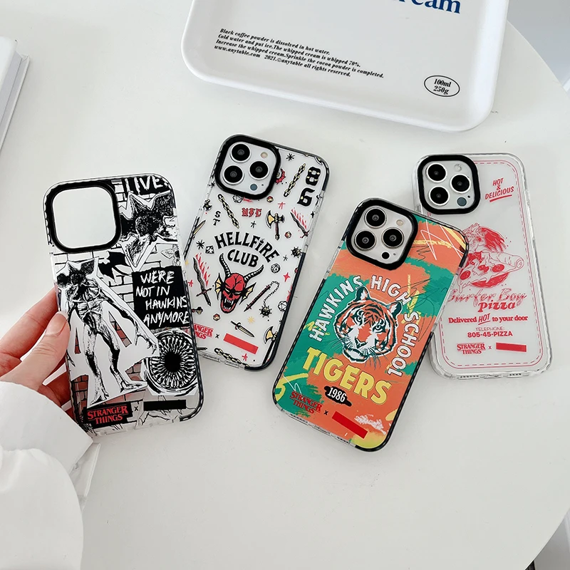 

Fashion Stranger Things 4 Phone Case For iPhone 14 13 12 11 Pro Max XR XS MAX 8 X 7 SE Men And Women Anti-drop Soft Cover Fundas