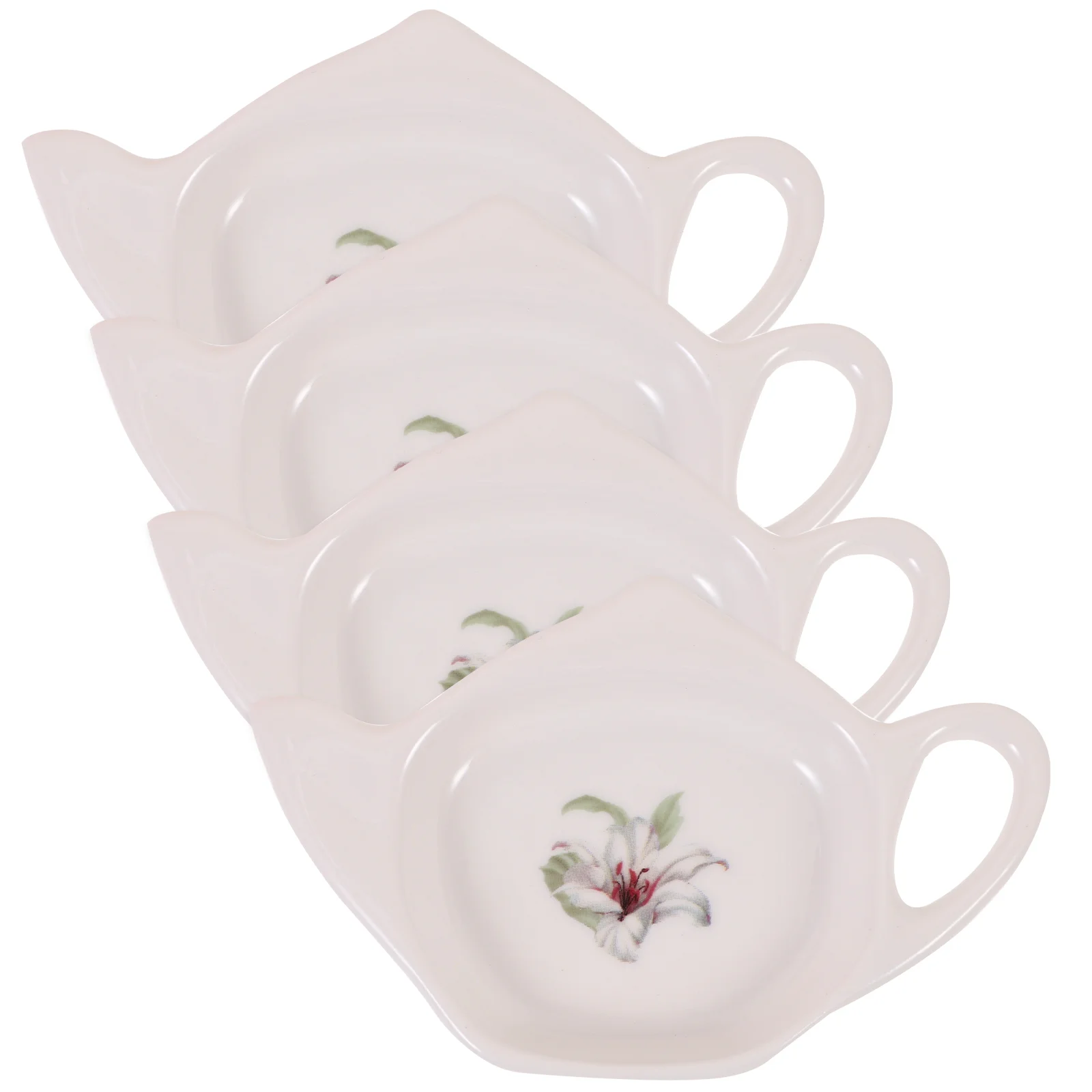 

4 Pcs Sauce Dipping Bowls Coffee Coasters Sauce Dish Coffee Decor Ceramic Tea Bag Saucer Decorate Ketchup Saucer Tea Bag Holders