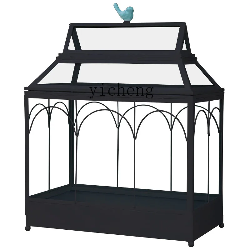 Zc металлическая стеклянная теплица подставка для цветов железный Балконный