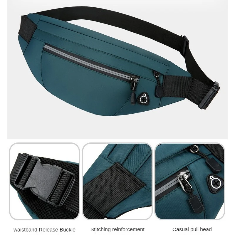2023 Stock Fanny Pack Custom Logo Printed Men Women Nylon Passport Cover National Buckle Strap Waist Bag Sling Chest Bag