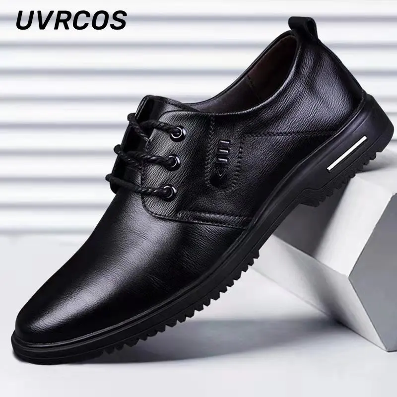 

Рабочие кожаные туфли, дышащие повседневные деловые классические мягкие Нескользящие мужские туфли
