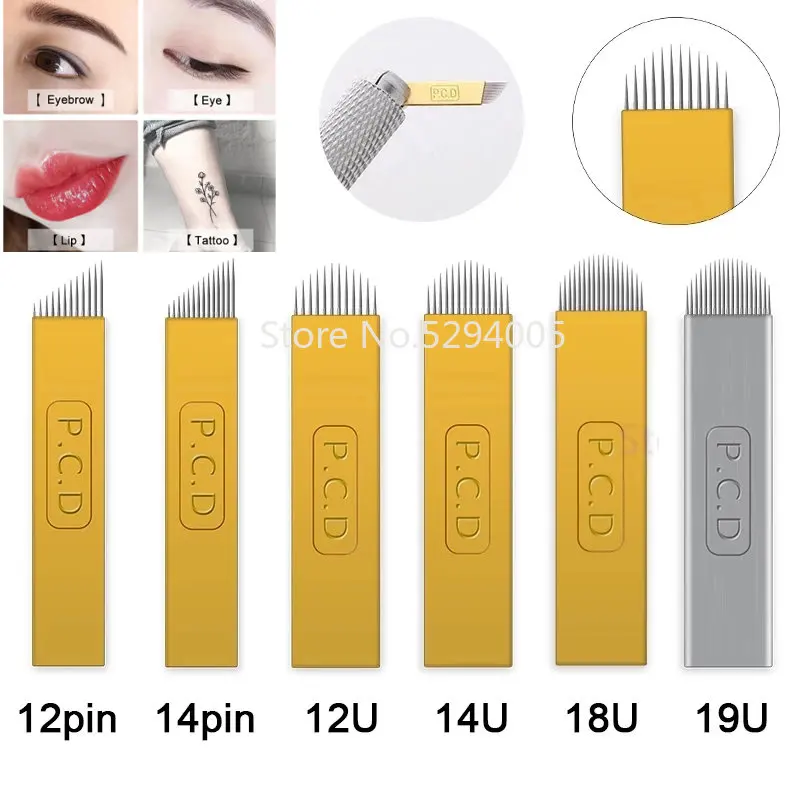 

100 шт./партия, иглы для татуажа бровей