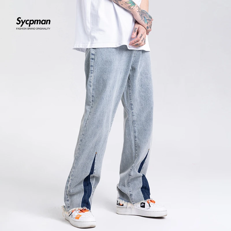 

2022 Summer American High Street Hip-hop Straight Retro Jeans Tide Brand Mud Yellow Tide Jeans Men