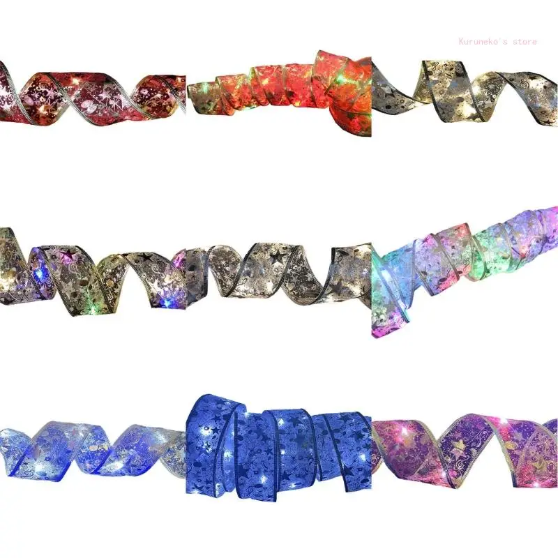 

Shining Ribbon Fairy Lights for Christmas Tree Decor, 40 LED Glow Ribbon String Lights Christmas Decorations