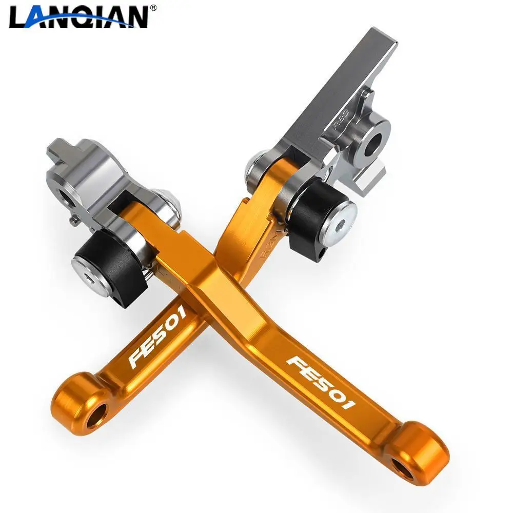 

For HUSQVARNA FE501 2017 2018 2019 2020 CNC Aluminum Motorcoss Pit Dirt Bike Pivot Foldable Brake Clutch Levers With LOGO FE501