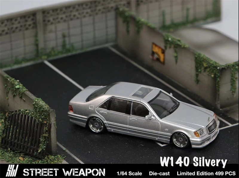 

Street Weapon 1:64 W140 silver limited499 Die-Cast Car Model Collection Miniature