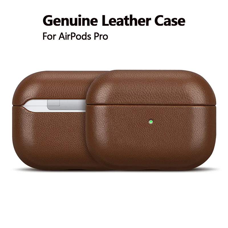 

Genuine Leather for Apple AirPods Pro Case Luxury Sheep Skin Protective Cover for AirPods Pro Coffee Color