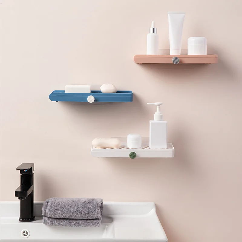 

Wall-Mounted Soap Dish Drain Soap Holder Bathroom Plastic Toilet Double Layer Soap Holder Punch-Free Soap Holder