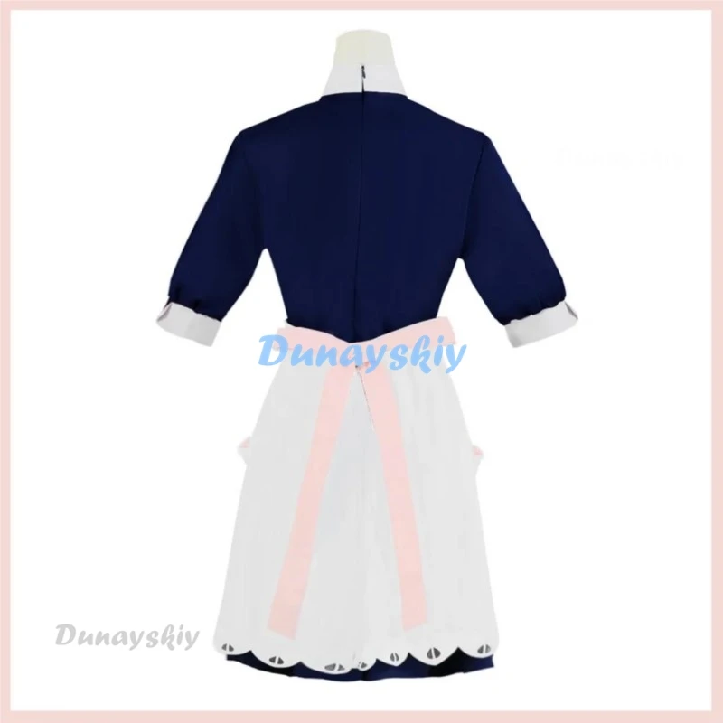 Женский костюм для косплея из аниме Тени дом Emilico голубая белая юбка платье