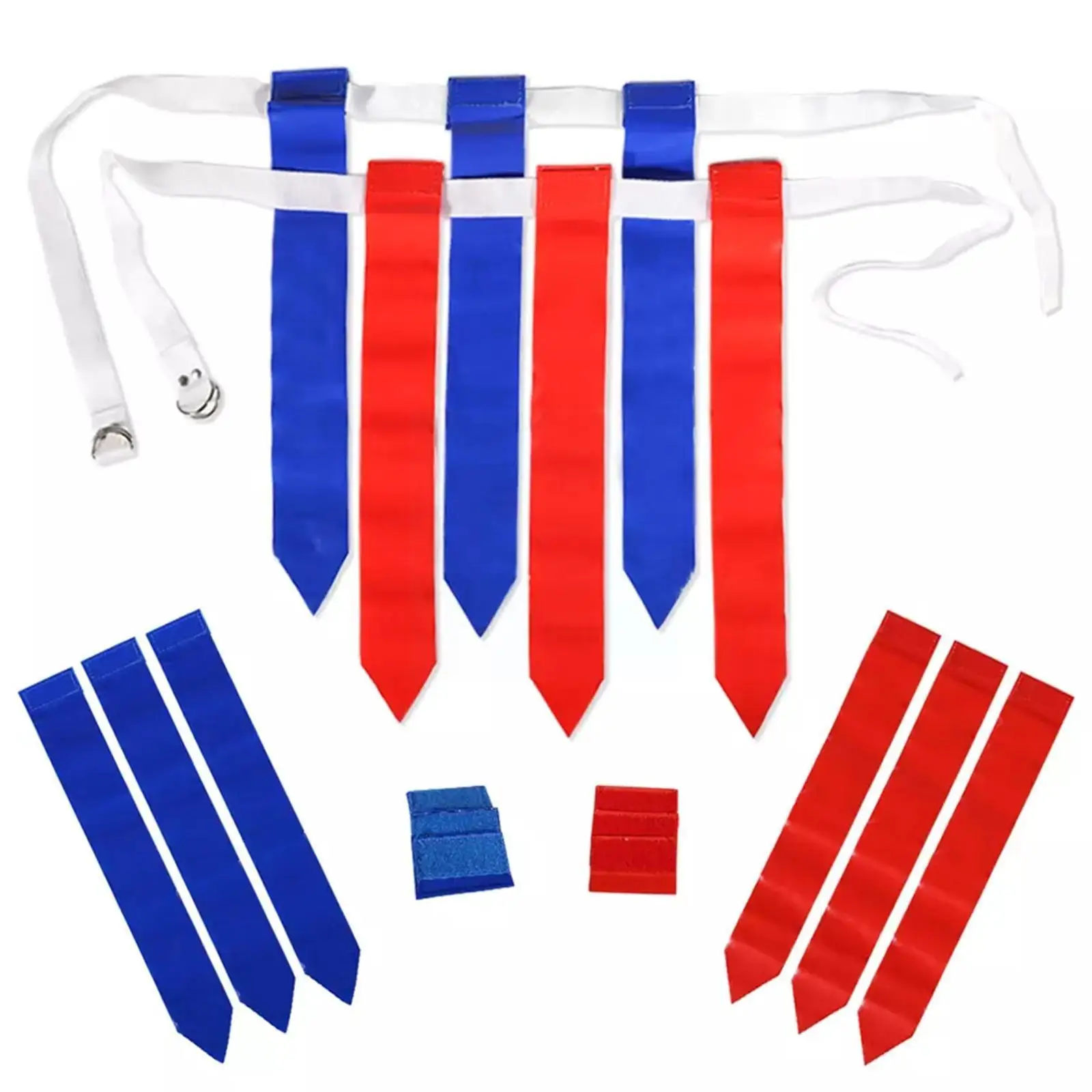 

American Football Match Training Belt Adjustable Blue Polyester Rugby Strap Flag Accessories Waist Outdoor Tag Sports Red C R6X8