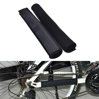 2pcs bike bicycle cycling chain protector stay frame protector tube wrap cover guard bicycle parts black fabric