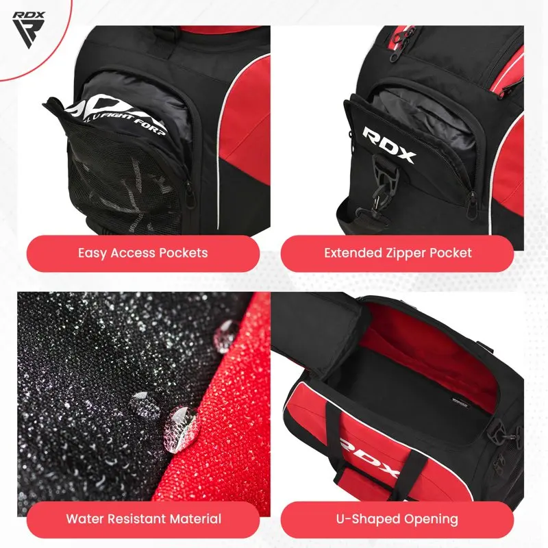 Kit Bag Gym Duffle Sports Holdall Gear MMA Fitness Exercise Equipment Backpack Hiking Luggage Shoulder Sportswear Lightweight Ru