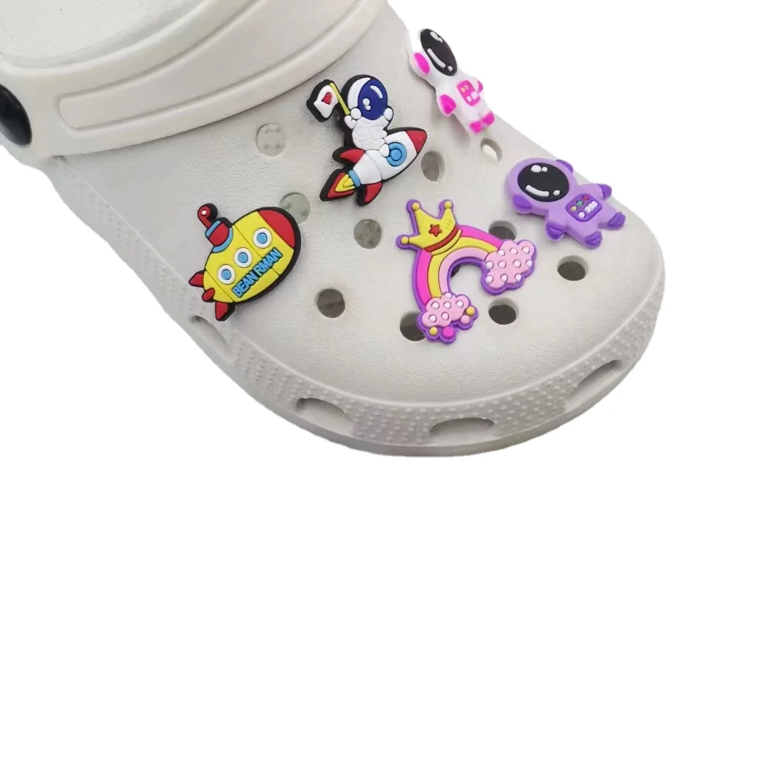 1-34Pcs Space Planet PVC Shoe Crocs Buckle Accessories DIY Cartoon Shoes Decoration For Kids Croc Charms Kids Party Gift