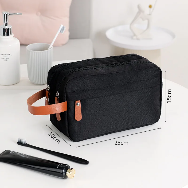 Men's Double Layer Toiletry Storage Bags Oxford Travel Cleanser Stuff Organizer Pouch Home Bathroom Zipper Toothbrush Hangbags