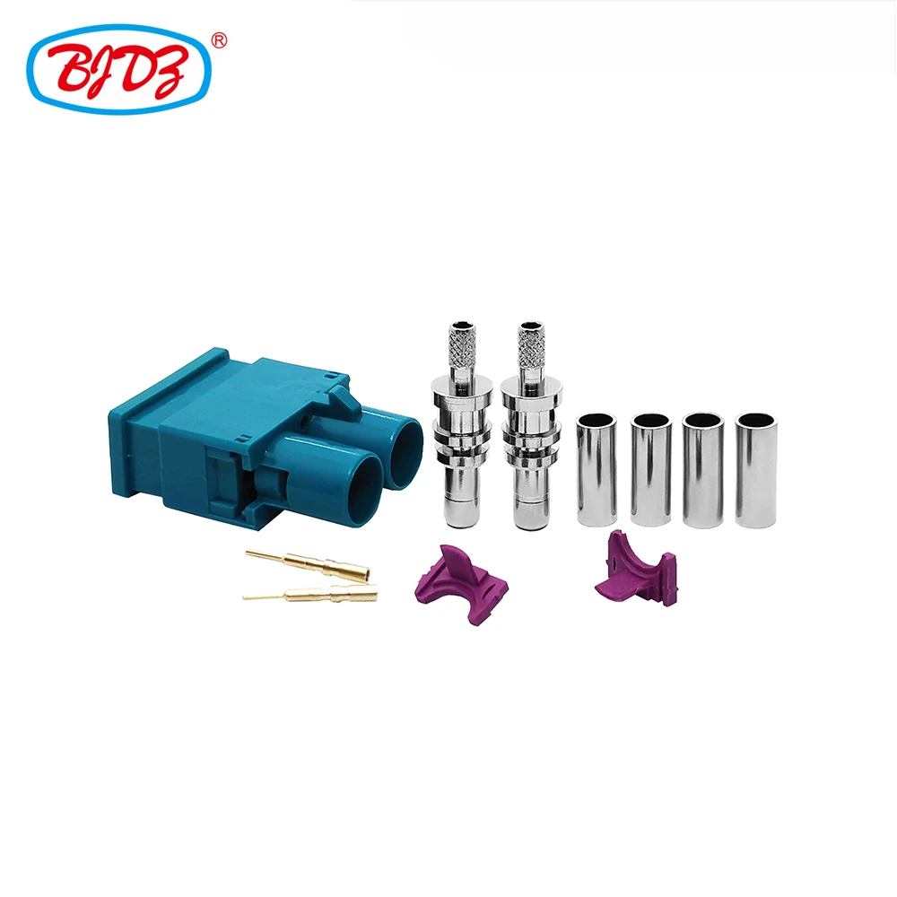

Free Shipping 5Pcs Blue Double Fakra Male Twins Connector