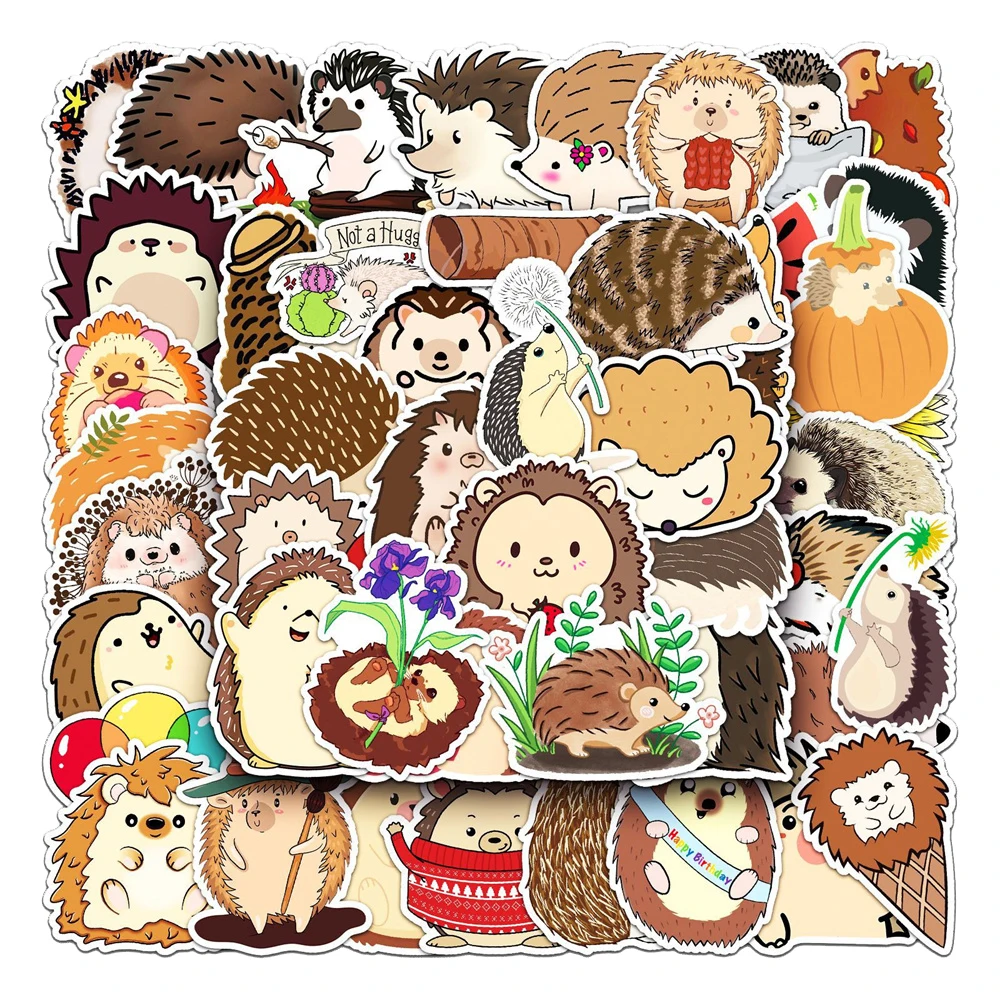 

10/30/50PCS Cartoon Animals Cute Hedgehog Creative Graffiti Stickers Bicycle Skateboard Car Helmet Notebook Computer Wholesale