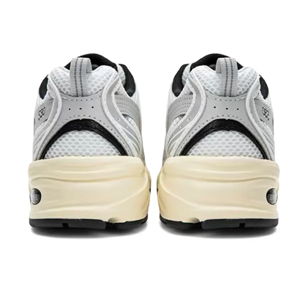 Фото Кроссовки New Balance NB530 унисекс, низкие, повседневные, для бега – серебристо-черные, с комфортной амортизацией и прочной конструкцией MR530TA №4