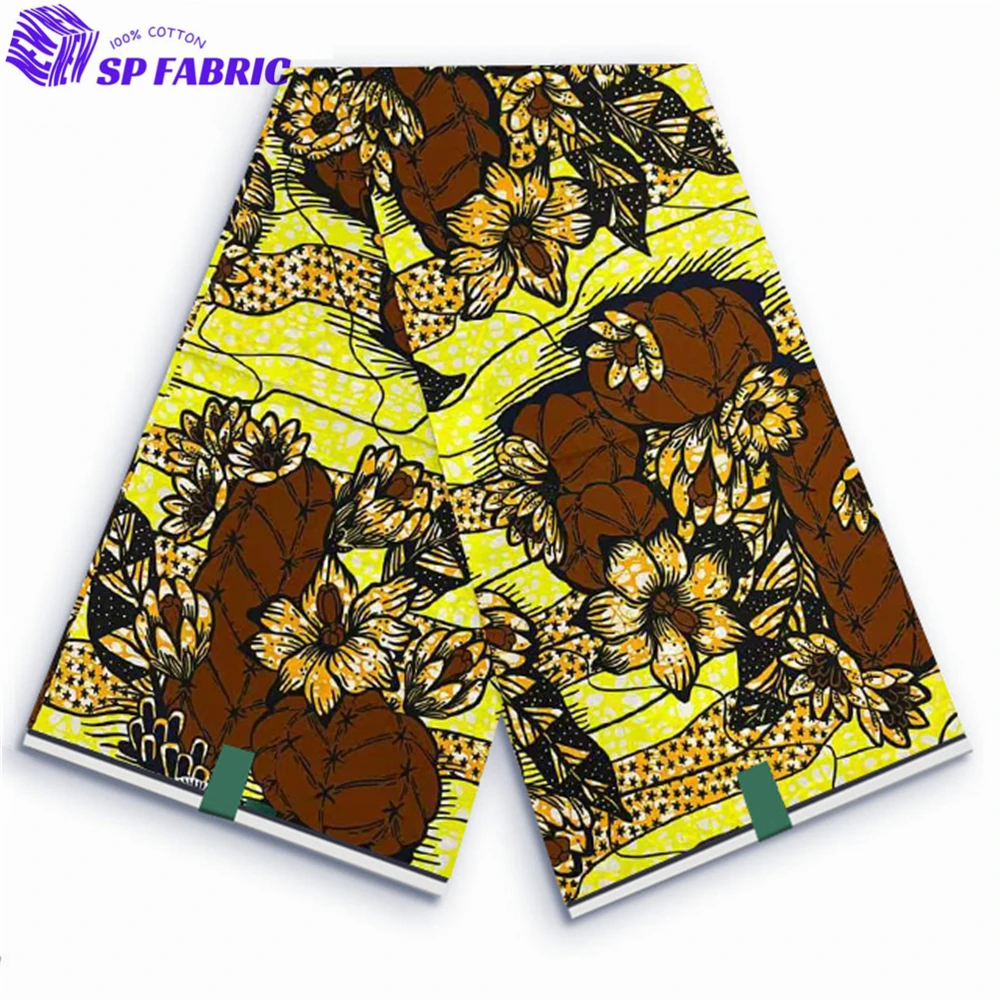 

African Wax Fabric 100% Original Super Fabric 6yards Nigerian Fabric Ankara Block Prints Batik Dutch Fabric For Wedding VL-85