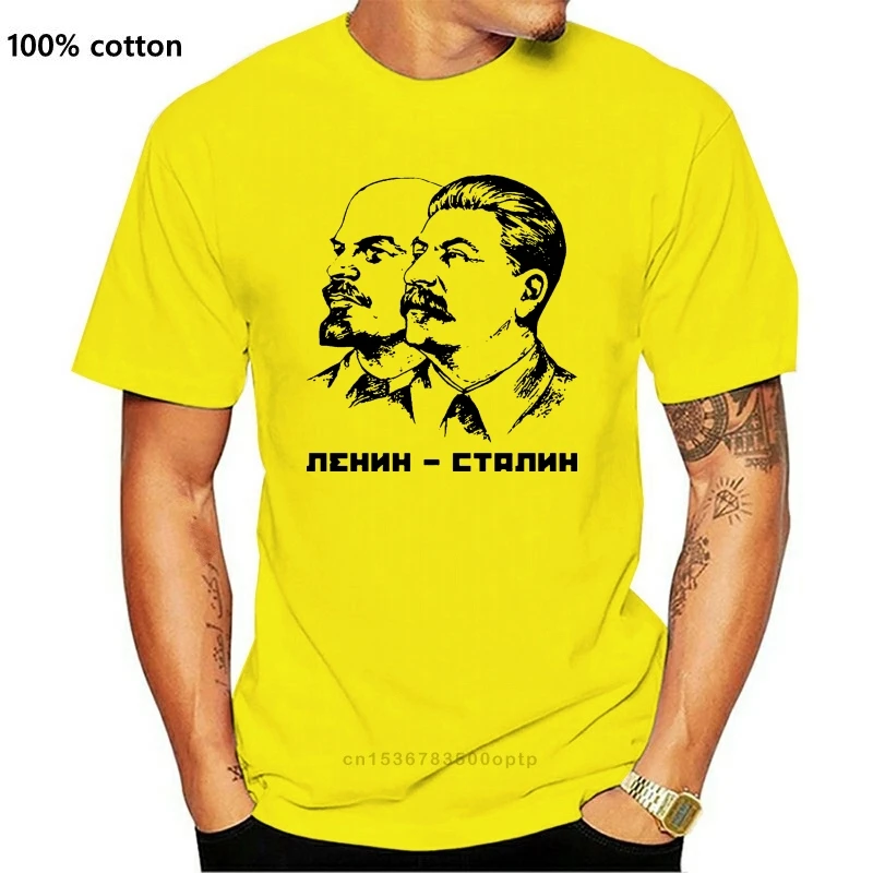

Camiseta с принтом, неформальная для мужчин, camisa de Lenin y Stella, Top de Lycra y algodón