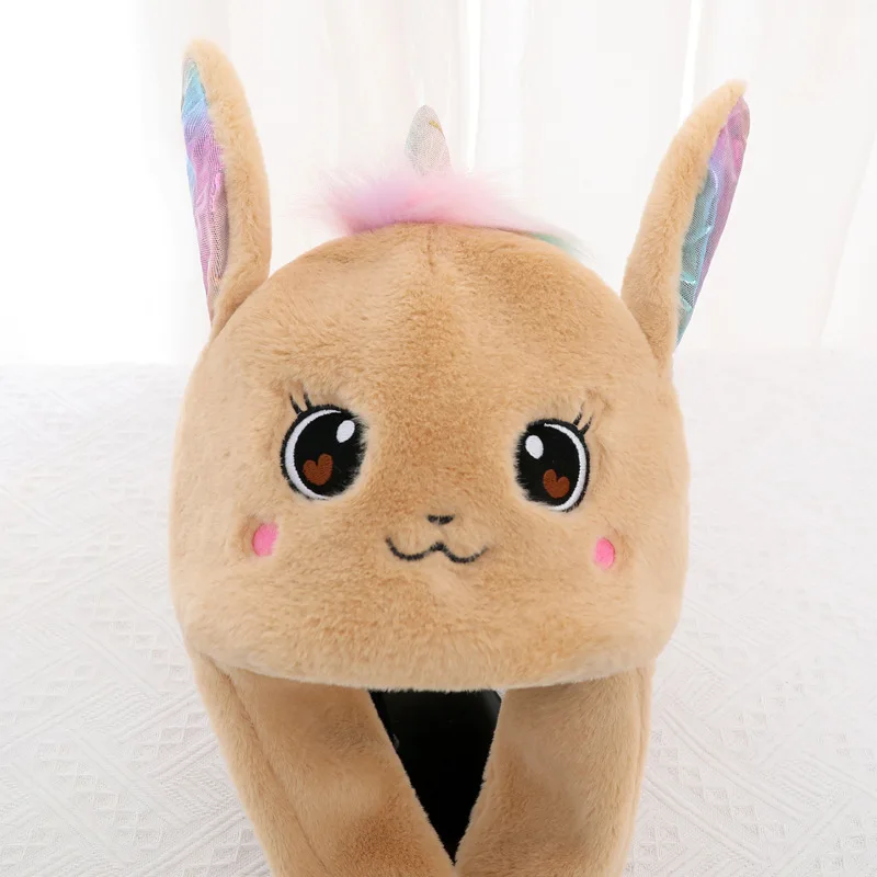 Плюшевая шапка с кроликом милая для прыжков подарок детей шапки девочек зимняя