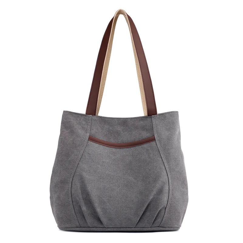 

FUNMARDI Women Canvas Tote Bag Cassul Large Aesthetic Shopper Bag Simple Quality Shoulder Bag Female Luxury Handbag WLHB2661