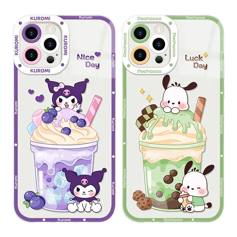 

Sanrio Kuromi iPhone11/12 чехол для телефона симпатичная My Melody Pompompurin Pachacco iPhone 14PLUS 13 Pro Max ударопрочный мультяшный мягкий чехол