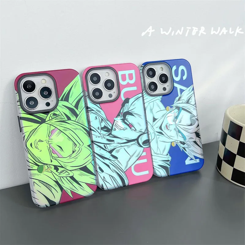 Роскошный лазерный чехол Gokus с аниме драконами шариками для телефона iPhone 15 14 13 12 11