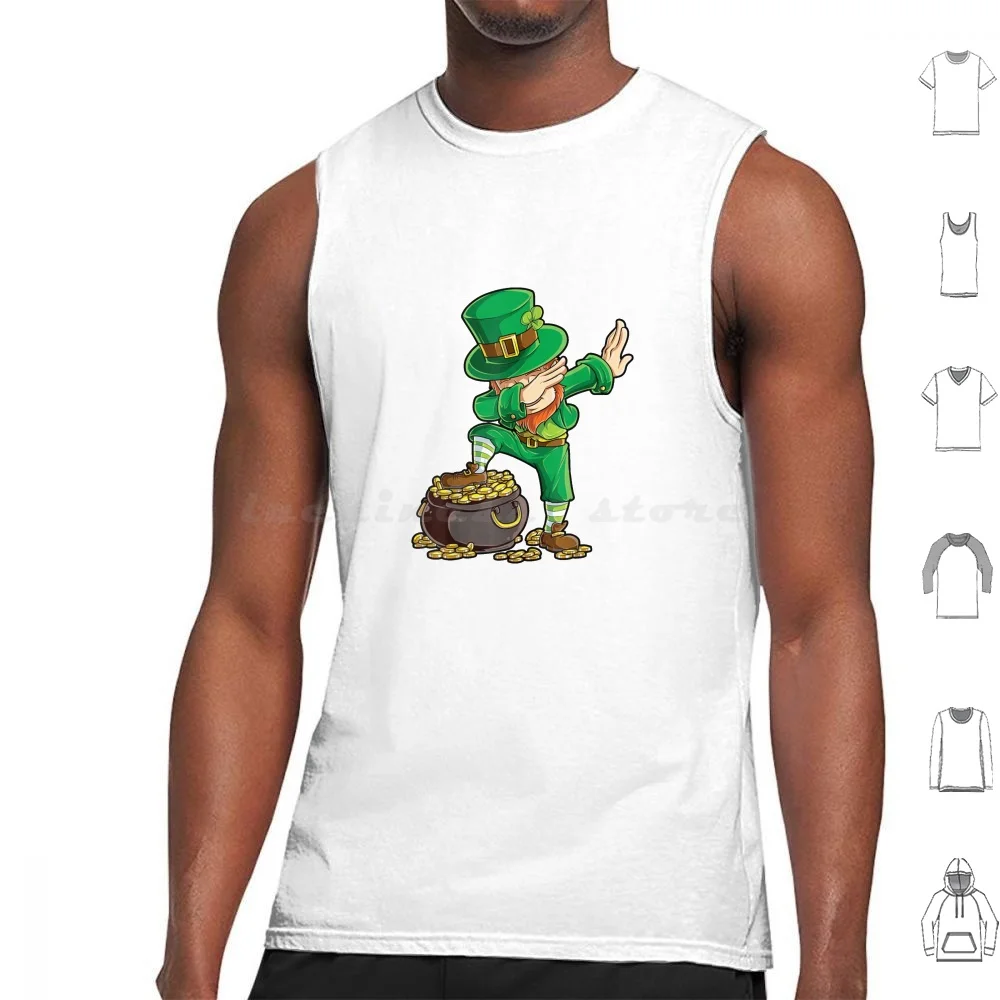 

St Pátrícks Dáy Dabbing Leprechaun Boys Kids Men Gifts Dab T 2 3 4 5 Tank Tops Vest Sleeveless Shamrocks Irish People