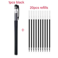 21pcs bullet tip gel pens 0 5mm black blue red ink matte non slip office children stationery refill for writting ballpoint pen