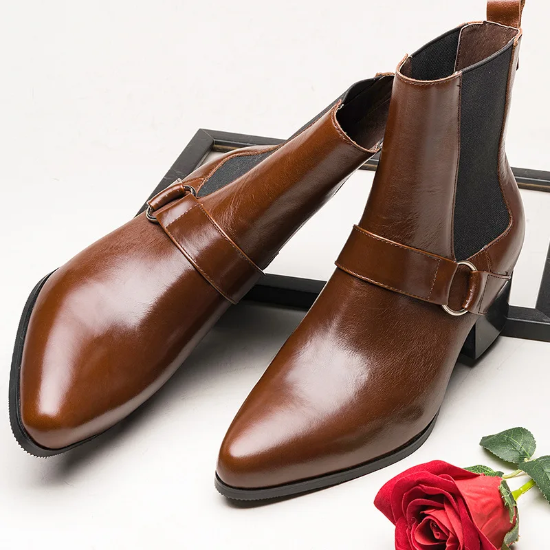 

Осенне-зимние модные мужские ботинки Martin в британском стиле деловые профессиональные ботинки с острым носком кожаные ботинки