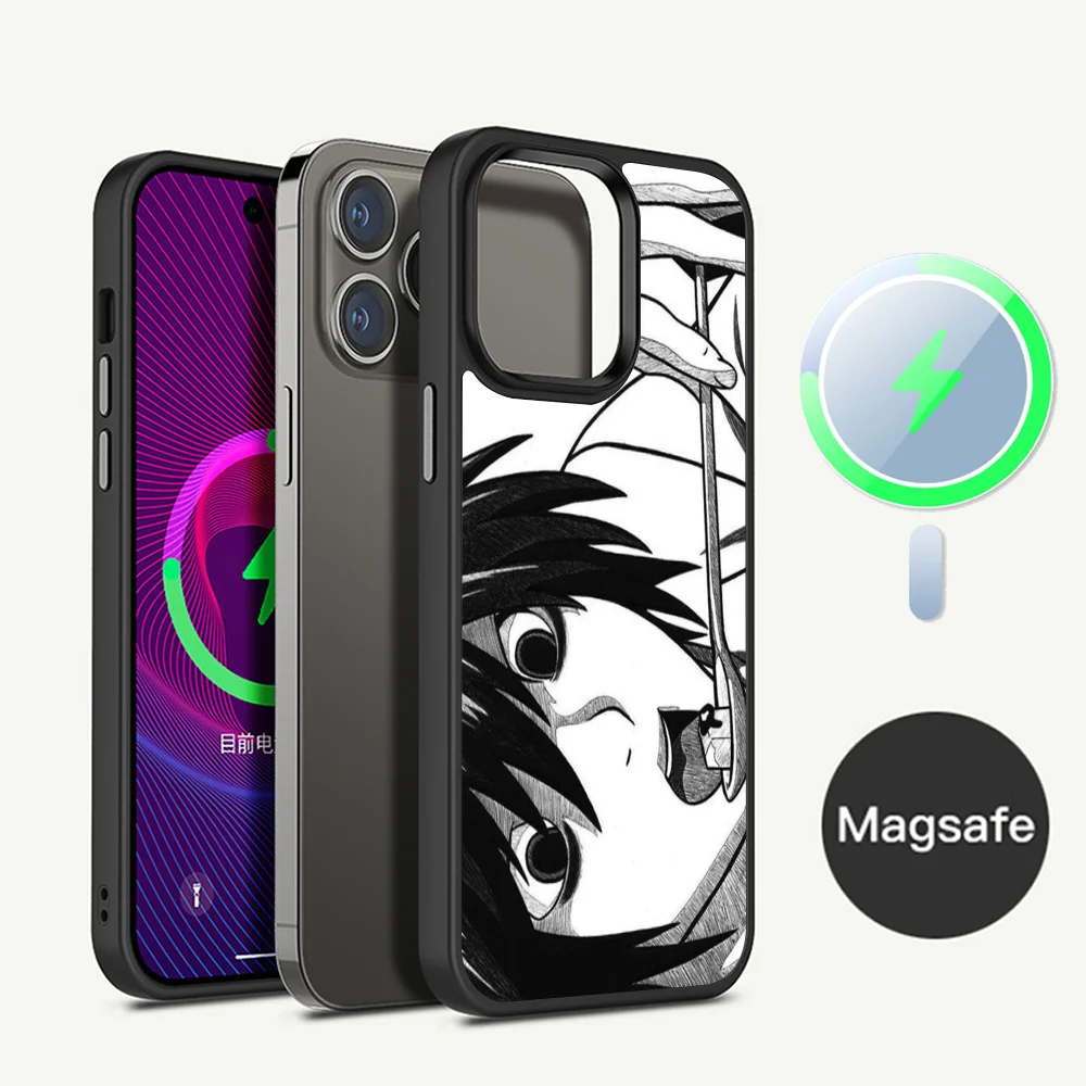 Чехол для телефона с рисунком Аниме Манга Death Note магнитный чехол iPhone 14 13 12 11 15 Pro Max