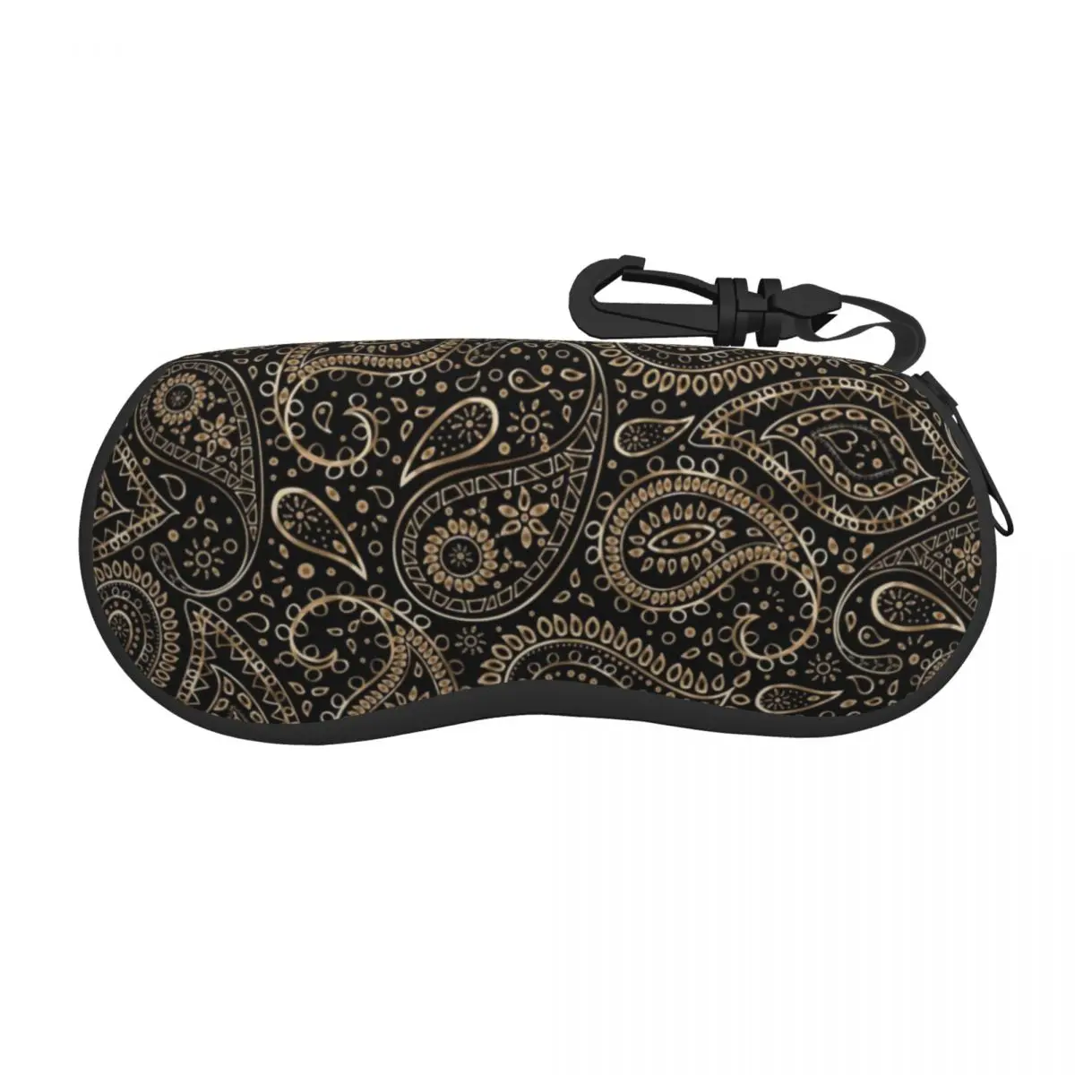 

Bohemian Art Paisley Gradient Beige Brown Sunglasses Soft Case Neoprene Zipper Shell Eyeglass Case Protective Box For Glasses