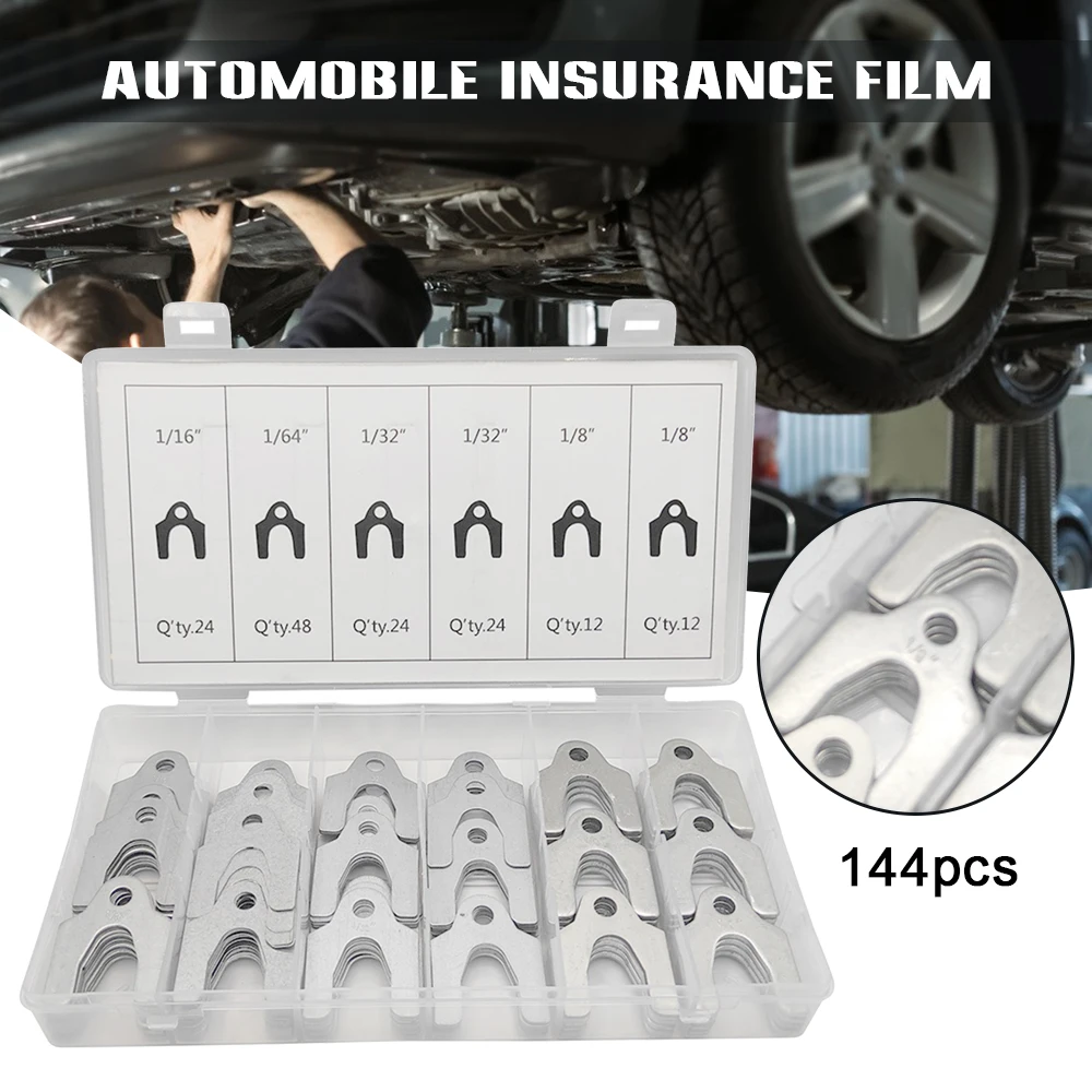 

144PCS Alignment Shim Assortment Kits Multipurpose Slotted Shim Set Car Accessories Easy Installation LB88