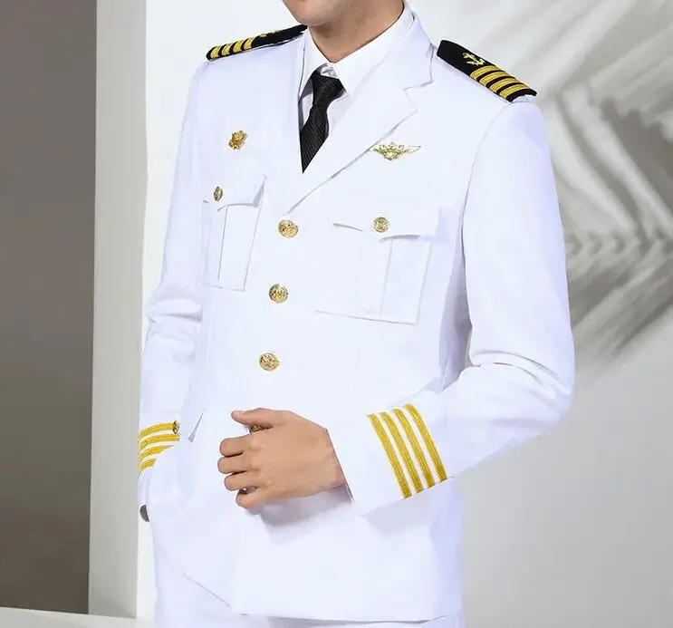 Белый костюм офицера ВМС США весенний матросский мужской капитана включает