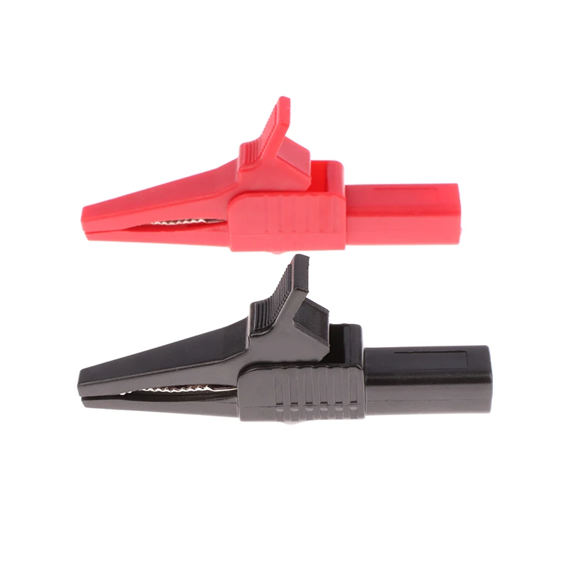 

1Pair 8.3x3.7cm Red+Black CATIII 1000V 32A Crocodile Clips Full Insulated Copper Alligator Clip Test Lead for Fluke Megger