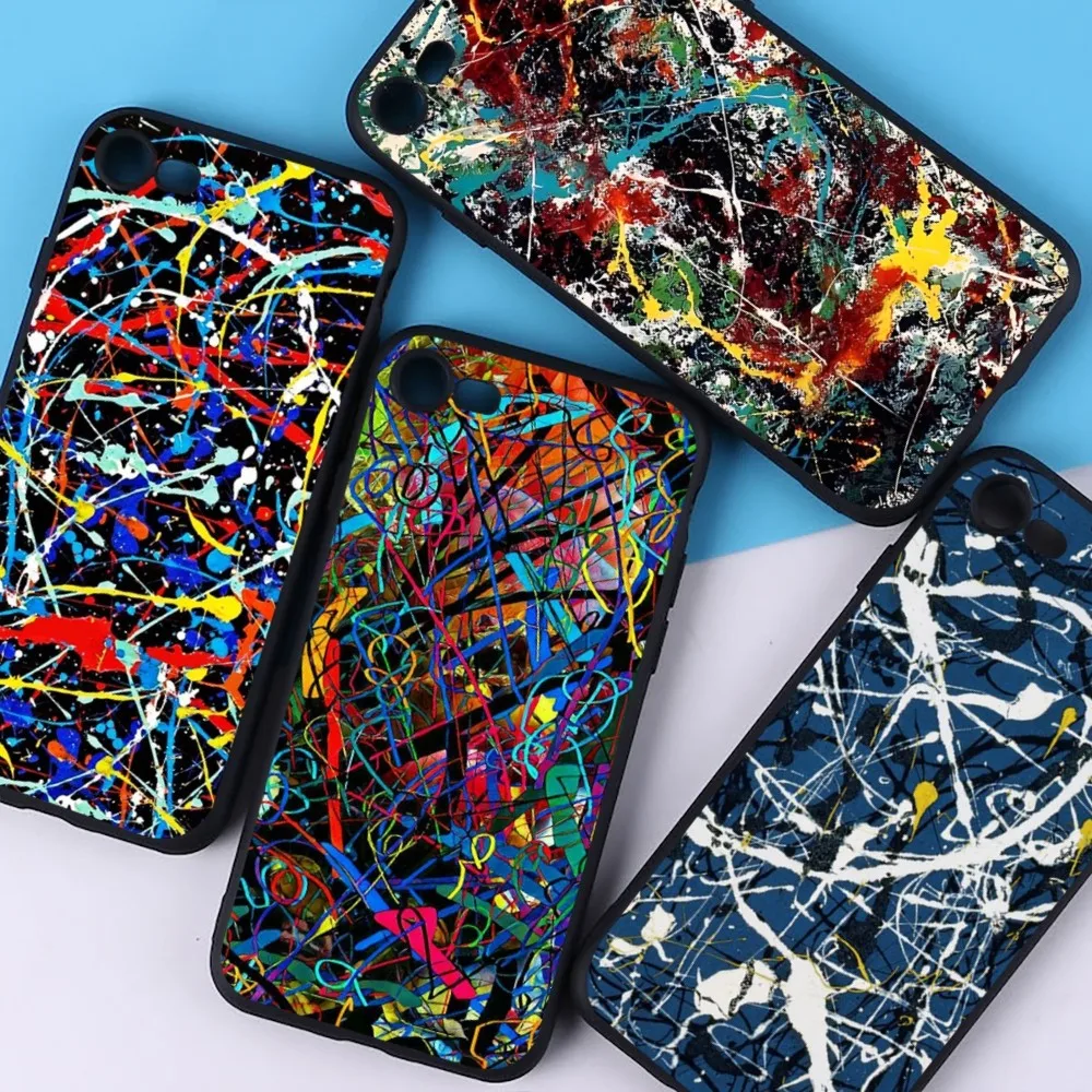 

Jackson Pollock Abstract Painting Art Phone Case for iPhone 8 7 6 6S Plus X SE 2020 XR XS 14 11 12 13 Mini Pro Max Mobile Case