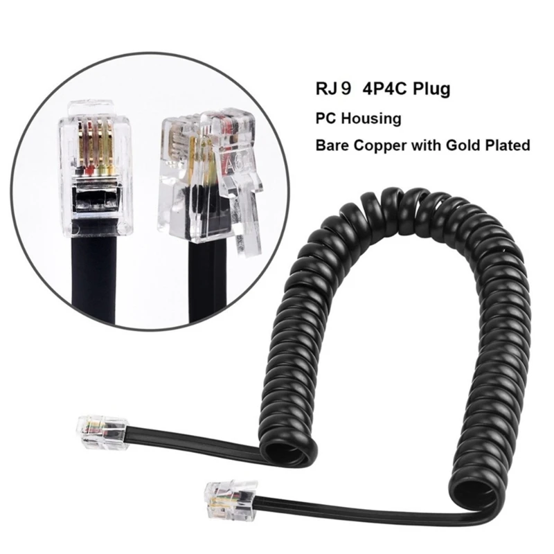 Фото RJ9 RJ11 4P4C телефонный шнур спиральный стационарный телефонный провод для четких звонков и долговечности 200 см 300 см №4
