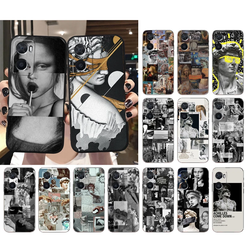 

Phone Case for OPPO A96 A91 A54 A74 A94 A53S A15 A16 A17 Reno 2 2Z Reno 6 7 8 Art Statue David Mona Lisa Case