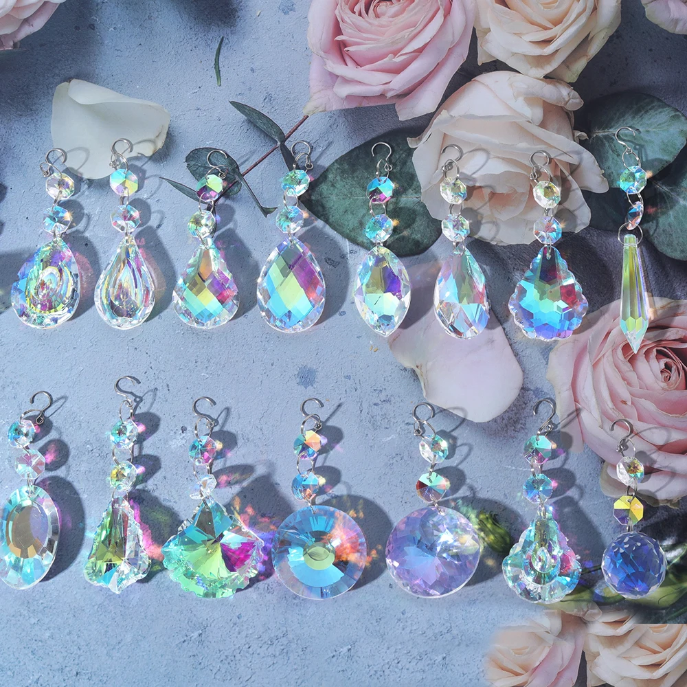 

1pcs Crystal Suncatcher 9cm Curtain Pendant Sun Catcher Ab Color Rainbow Chaser Glass Prism Outdoor Window Home Garden Decor