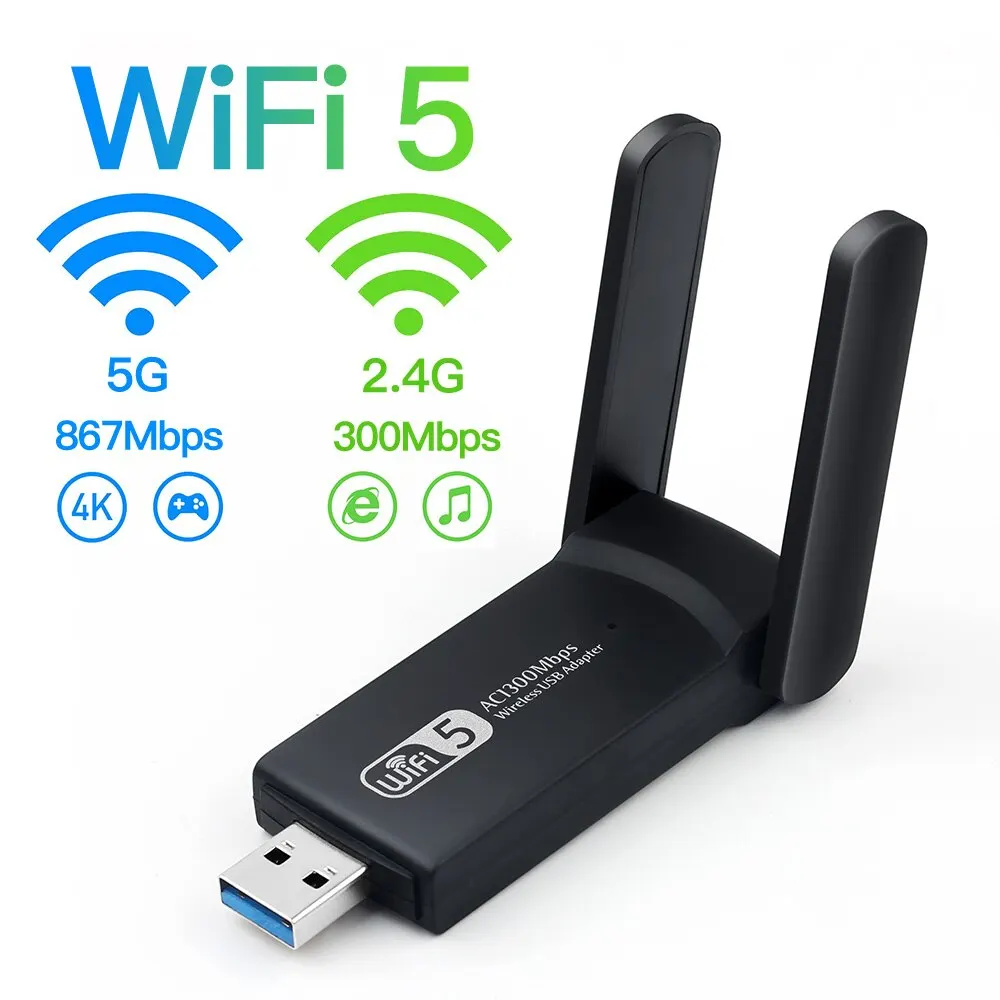 1300Mbps USB3.0 WiFi Adapter Dual Band 2.4G 5Ghz Wireless WiFi Dongle Antenna USB Ethernet Network Card Receiver For PC images - 6