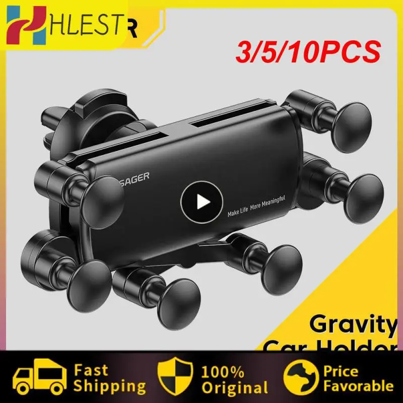 

3/5/10PCS Car Accessories Interior Gps Mount Stand Six Points Gravity Reserved Port Conver Portable Car Holder