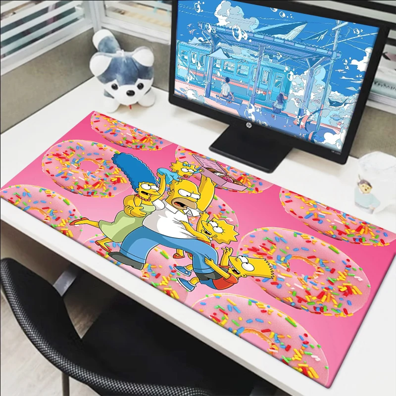 Gaming Mouse Pad Simpson-s Rubber Mat Desk Protector Cartoon Keyboard Mats Mousepad Deskmat Cute Pc Accessories Anime Mouse Pads