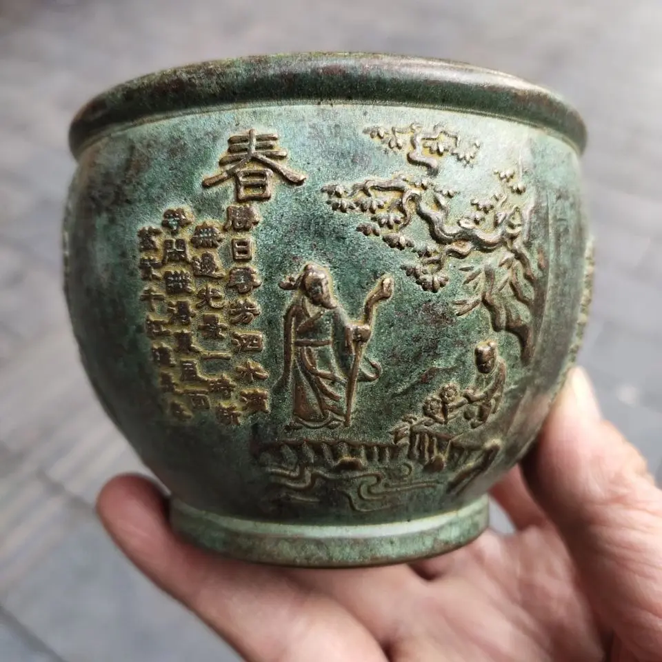 

Fashion China Exquisite Pure Copper Relief Spring, Summer, Autumn and Winter Lucky Cylinder Living Room Furniture Decorations