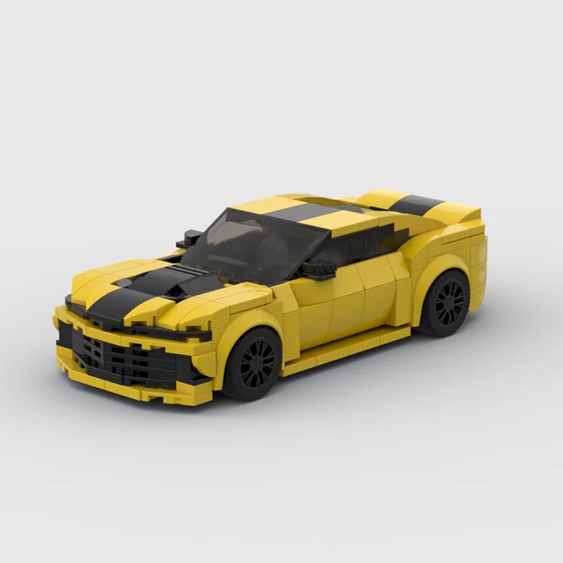 MOC Camaro Racing Sports Car Строительные Блоки-скоростной Чемпион Креативные Гаражные