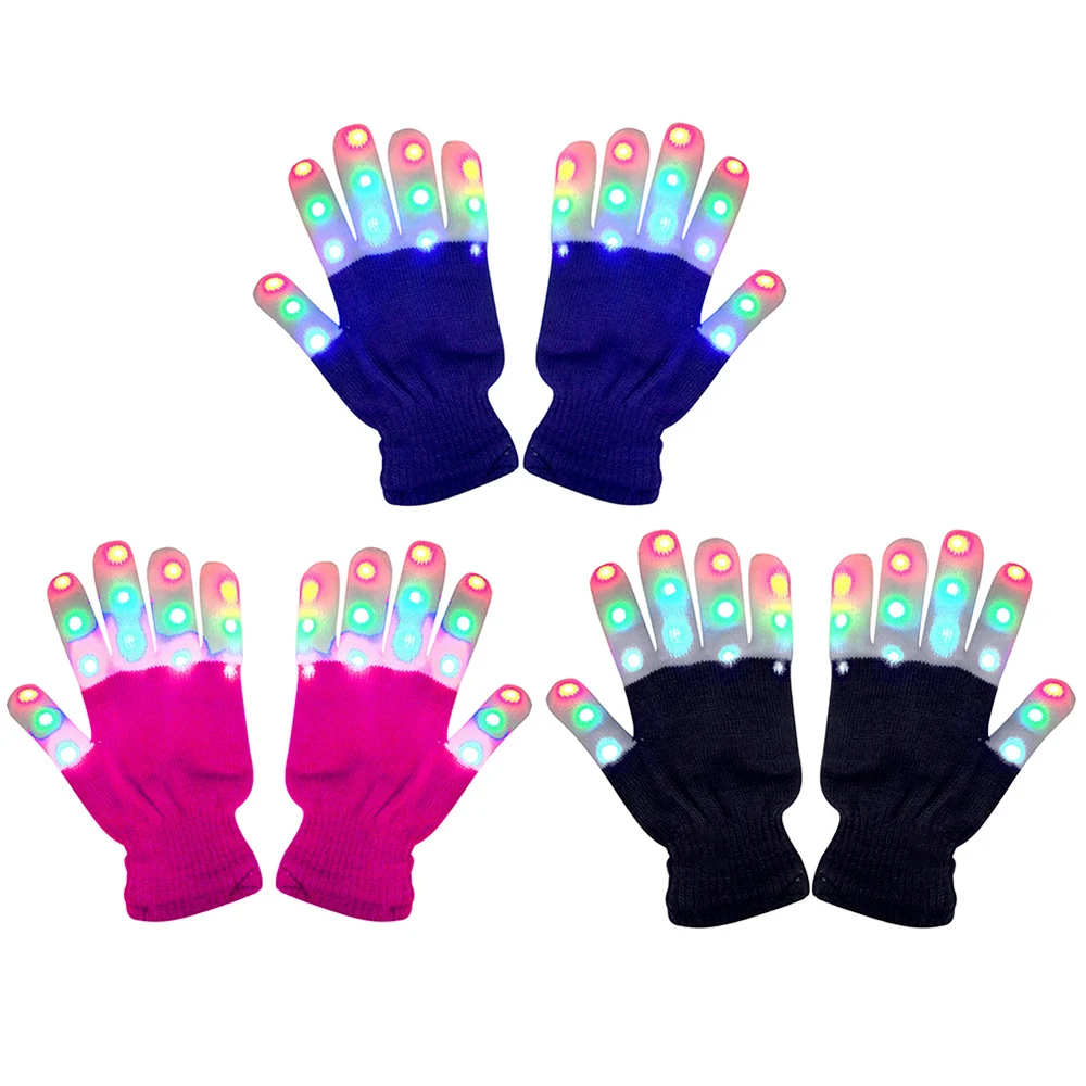 

Glowing Gloves LED Black White Gloves Bar Party Flash Party Fingertip Lighting Light Stripes New Ideas Creative Gloves 1 Pair